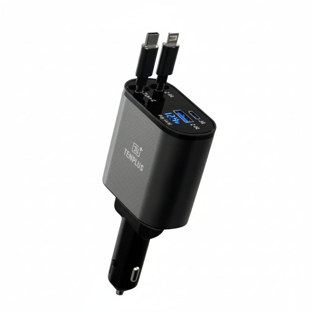 شاحن سيارة سريع USB وType-C  بشاشة رقمية
