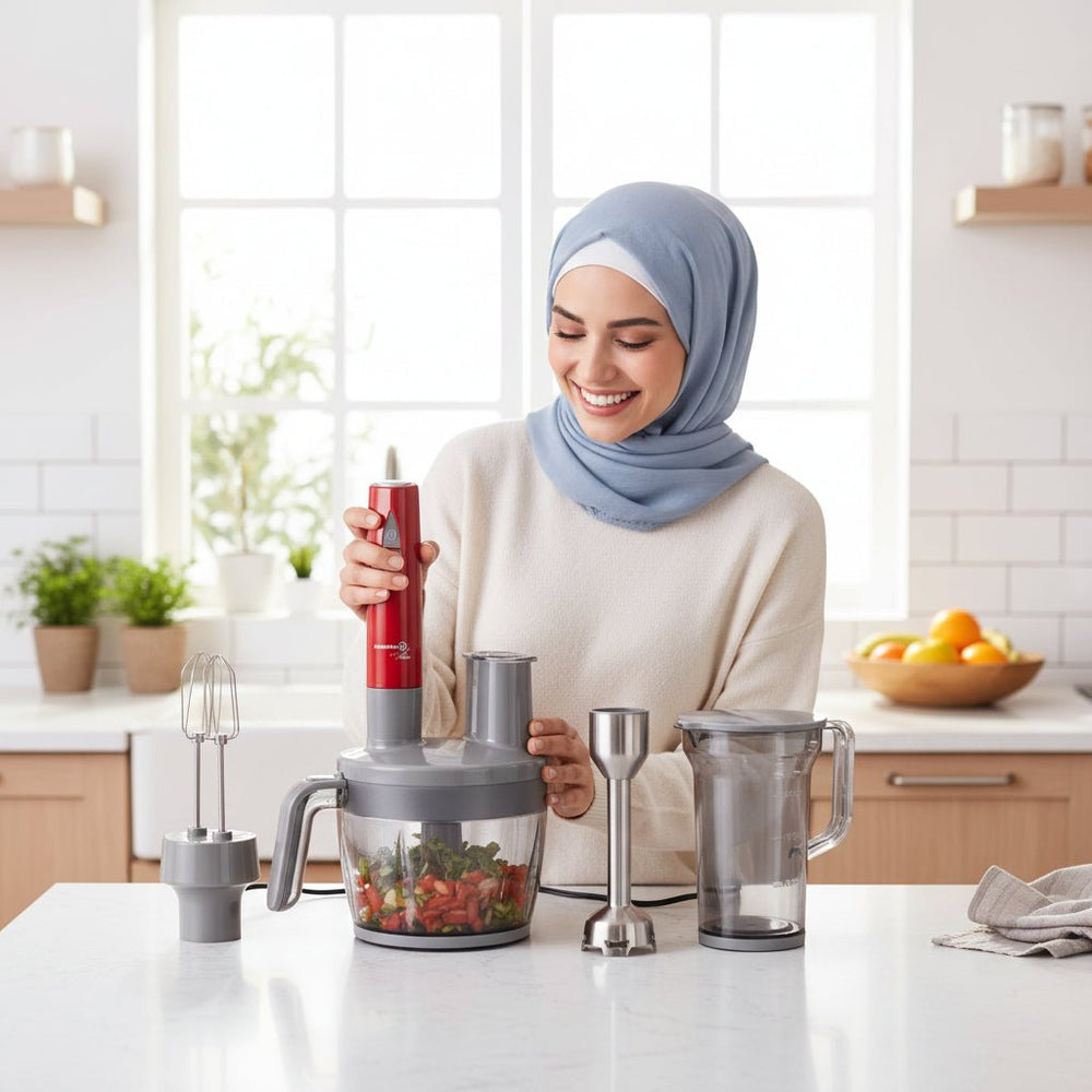 خلاط متعدد الوظائف كوركماز فيرتكس – أحمر، طحن، خفق وخلط بكفاءة عالية