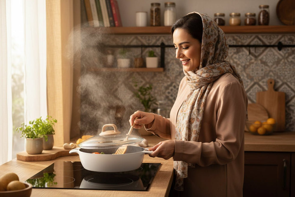 قدر طهي كوركماز غوستو سيراميك منخفض مقاس 26×7 سم بسعة 3.5 لتر