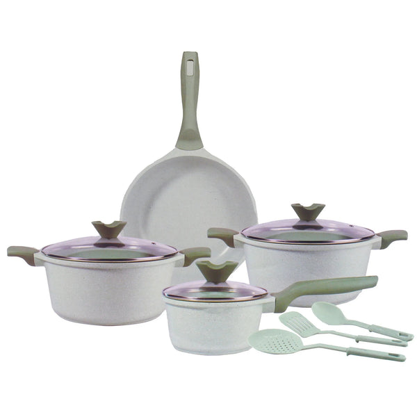 طقم أواني طهي شيفلاين من الألومنيوم المصبوب 10 قطع – أداء متين وتصميم عصري