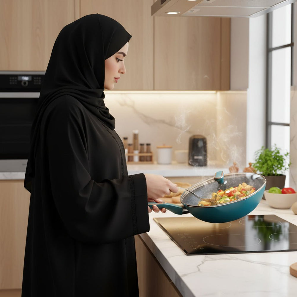مقلاة ووك مع غطاء 30 سم
