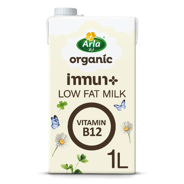 حليب أرلا العضوي قليل الدسم لتقوية المناعة 1 لتر – خالي من اللاكتوز ومُعزز بالفيتامينات