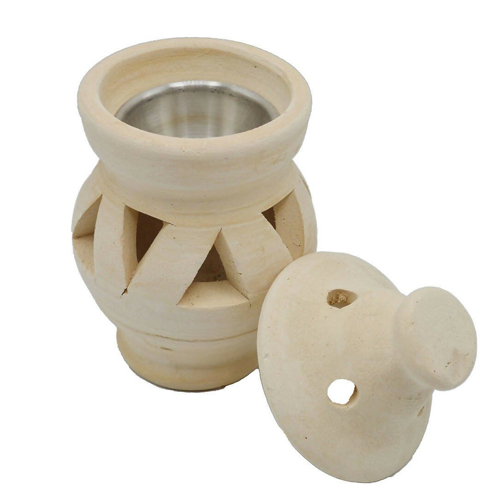 Incense burner and antique pottery with a lid