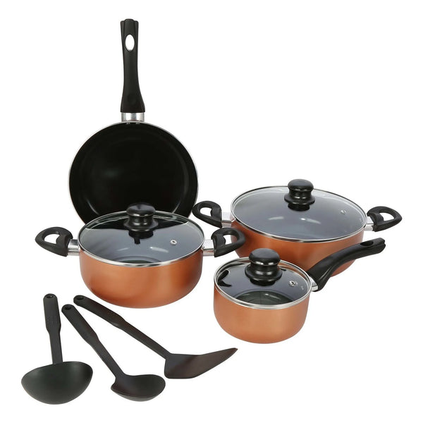 طقم أواني طهي سيرامي  – 10 قطع.