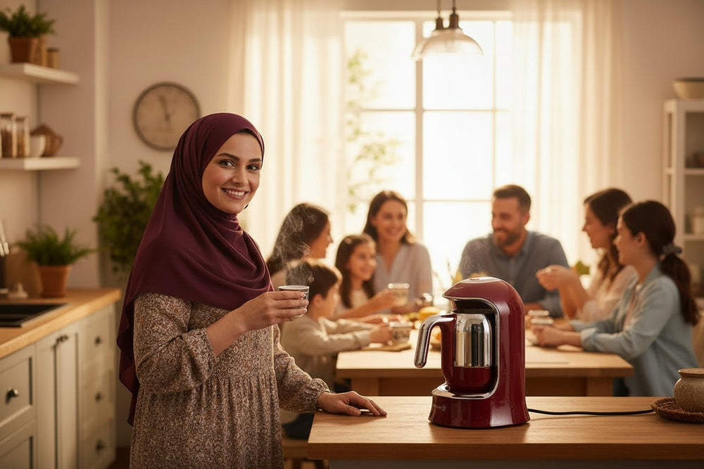 ماكينة قهوة تركي كوركماز كاهفيكوليك – أحمر.
