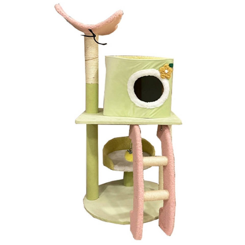 Tower-shaped cat tree and scratcher
