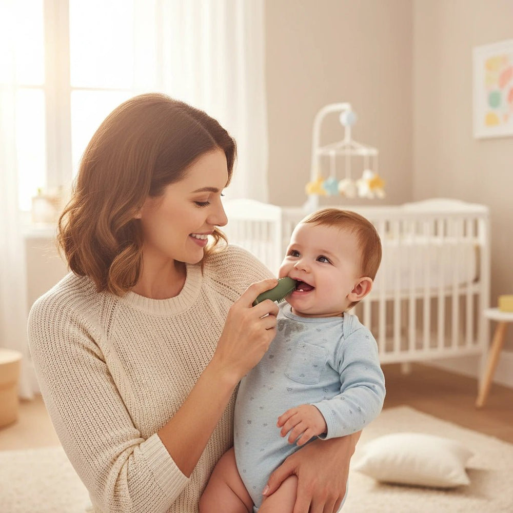 فرشاة أسنان سيليكون تُلبس على الإصبع للأطفال الرضع - آنية المنزل الراقي