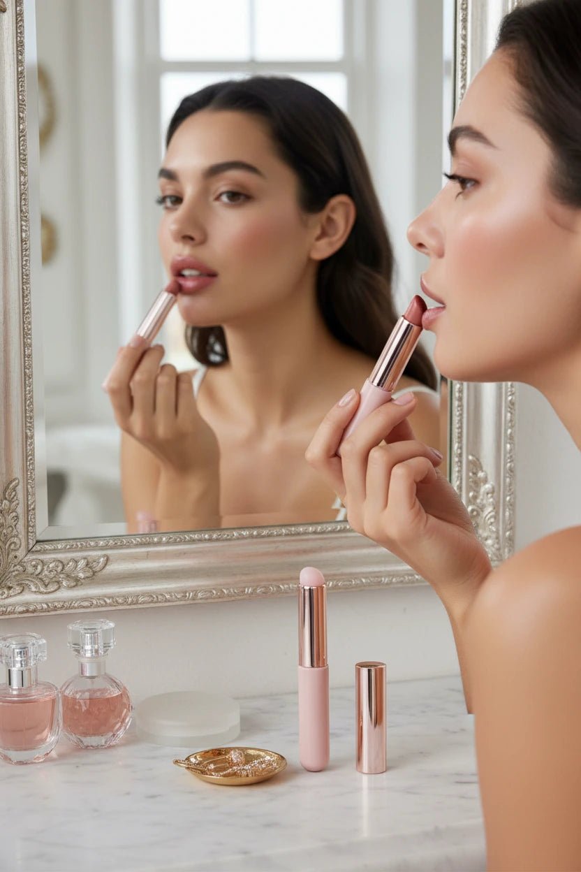 فرشاة سيليكون لتوزيع أحمر الشفاه والكونسيلر مع غطاء - آنية المنزل الراقي