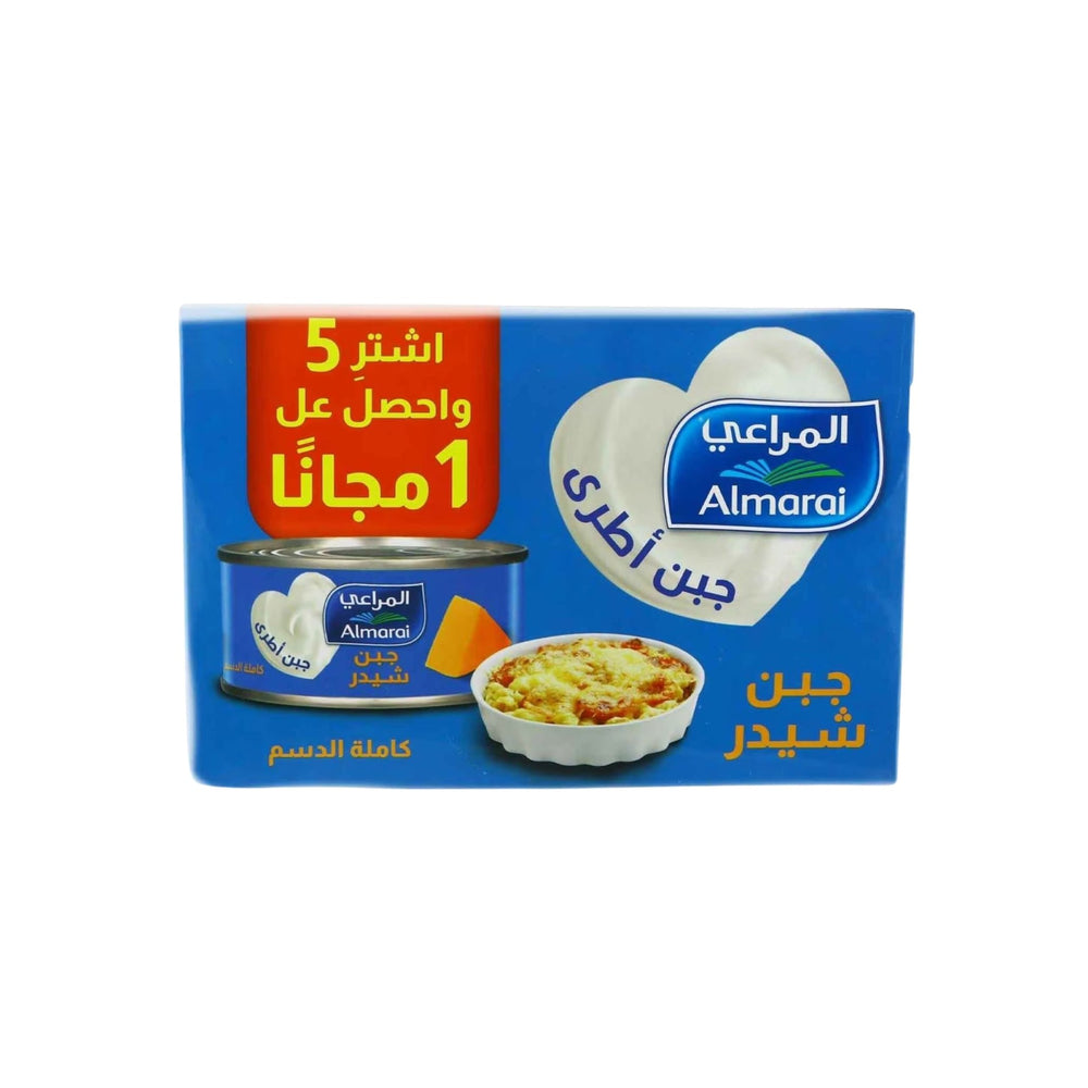 جبنة شيدر كاملة الدسم من المراعي 6 × 113 غرام عرض 5 + 1 مجانا - آنية المنزل الراقي