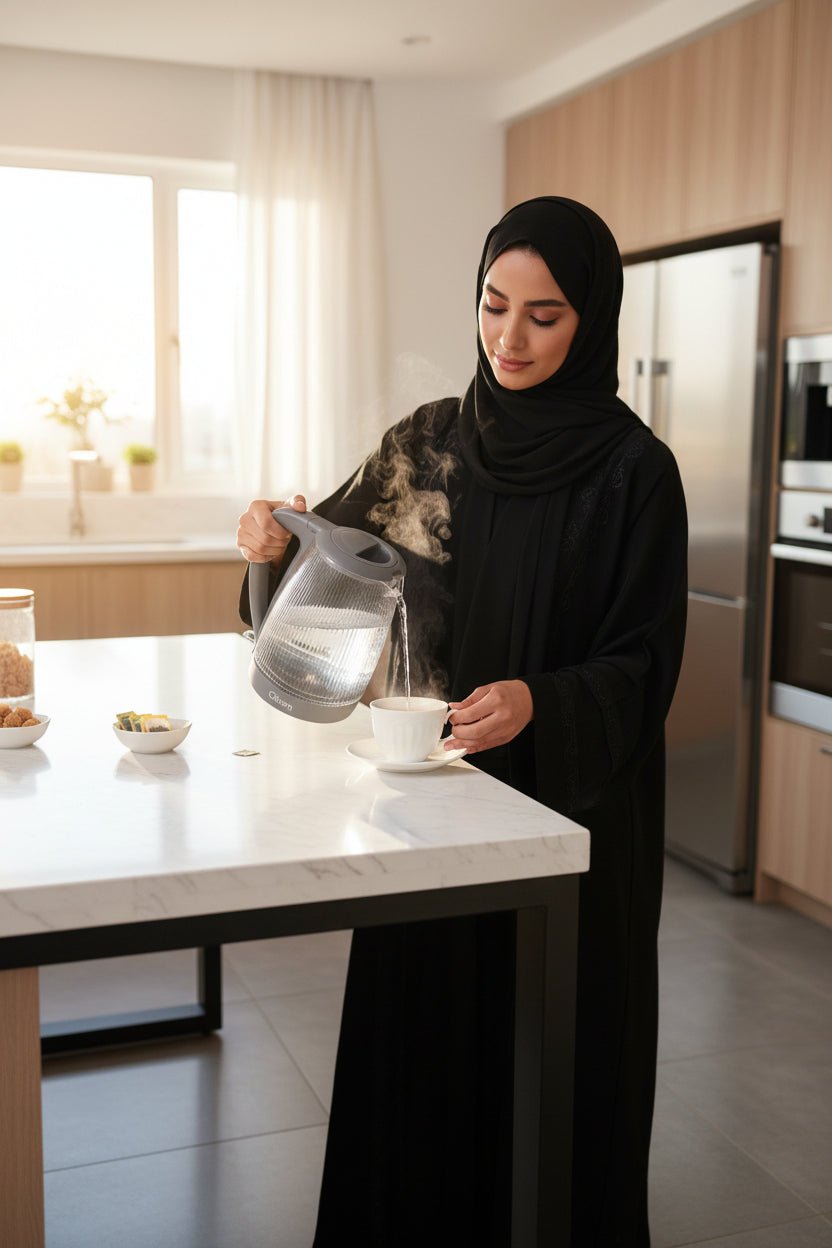 غلاية كهربائية كليكون زجاج بوروسيليكات 1.7 لتر 2200 واط موديل CK5164 - آنية المنزل الراقي