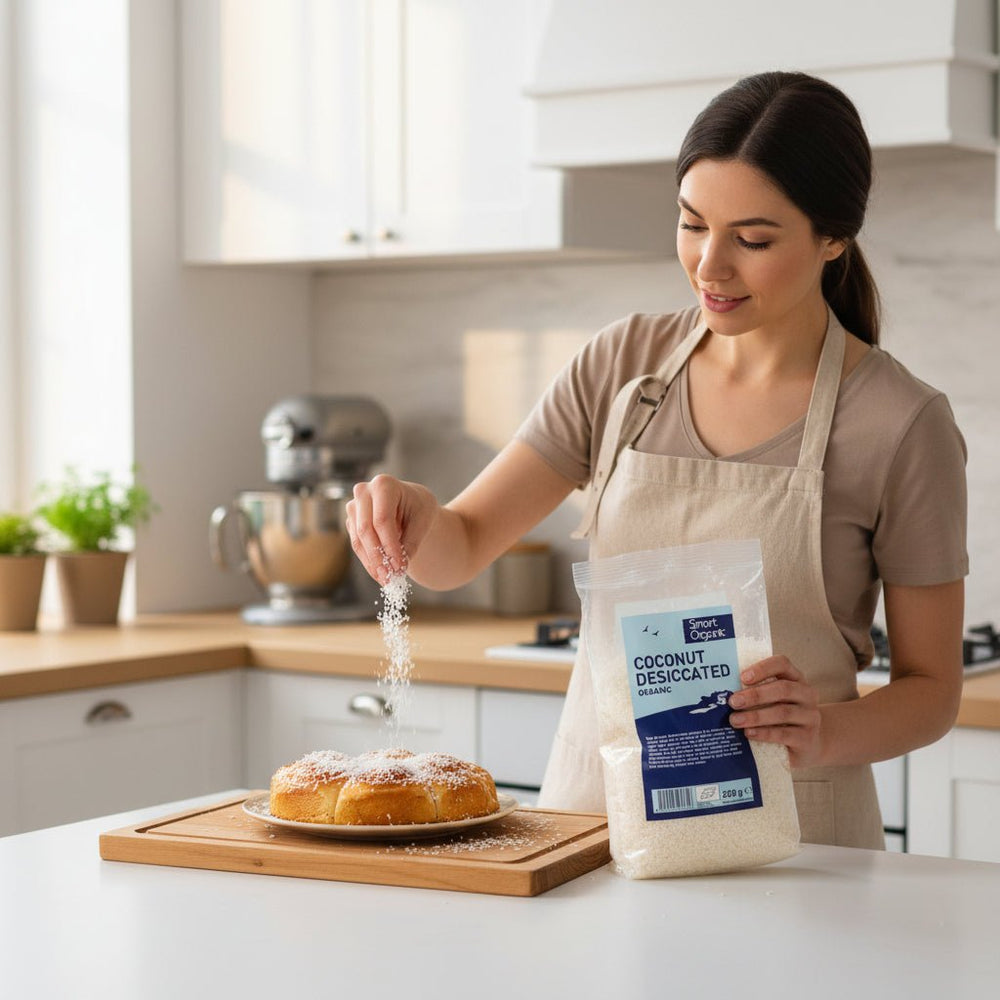 جوز هند مبشور مجفف عضوي 200 جمSmart Organic - آنية المنزل الراقي