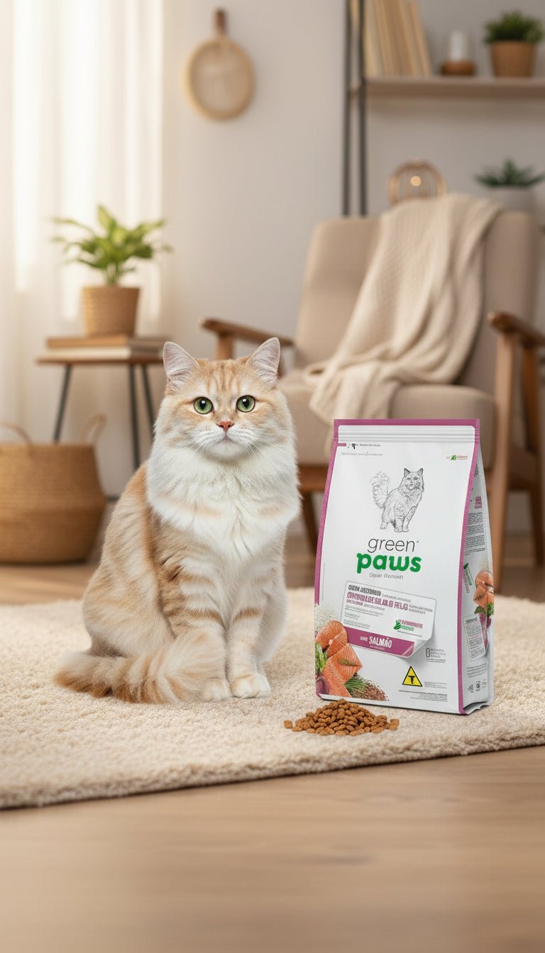 green paws طعام قطط منزلي فاخر يدعم الصحة واللمعان اليومي للفرو من