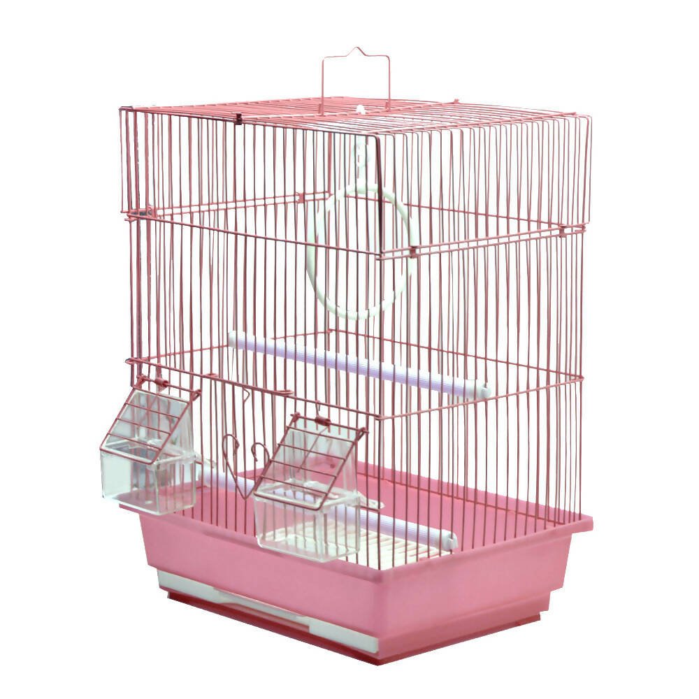 Multi-colored metal bird cage 