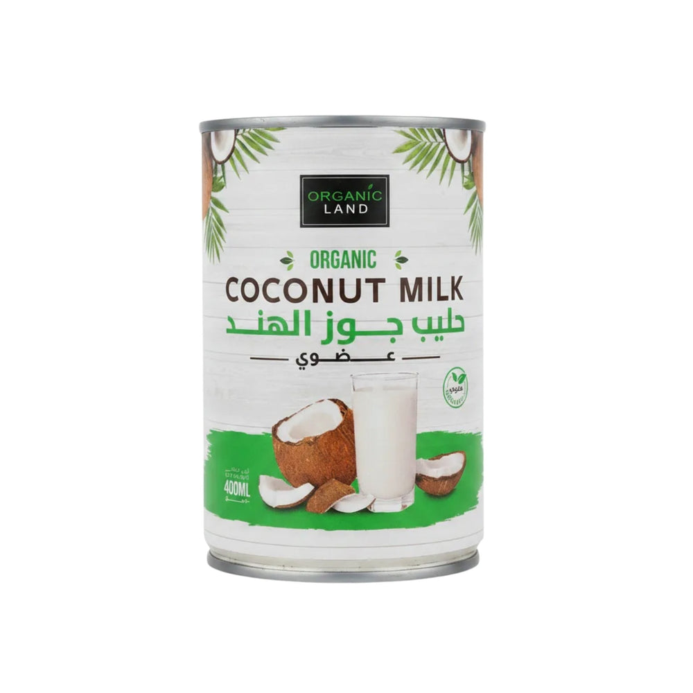 حليب جوز الهند العضوي 400 غرام من Organic Land - آنية المنزل الراقي