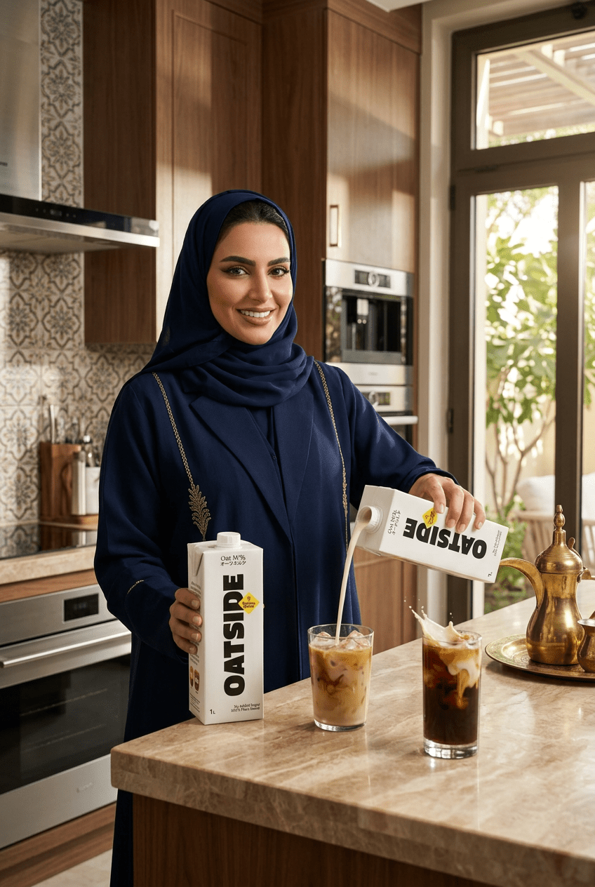 حليب شوفان باريستا احترافي بدون سكر مضاف 1 لتر أوتسايد - آنية المنزل الراقي