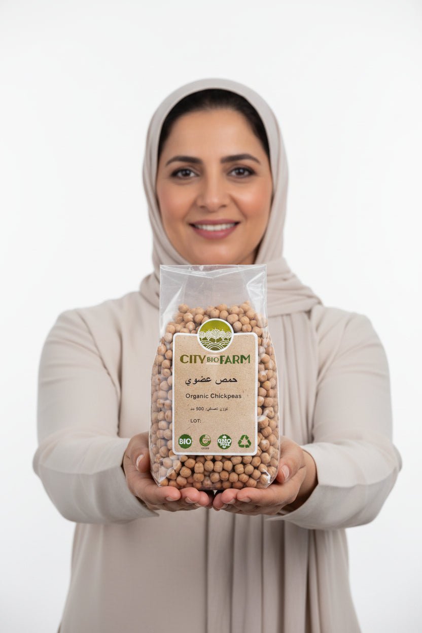 حمص عضوي من سيتي بايو فارم 500 غرام - آنية المنزل الراقي