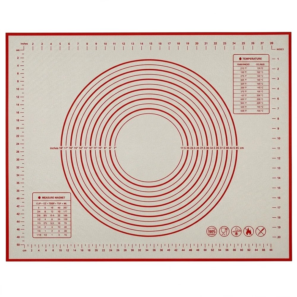 حصيرة سيليكون للعجن والخبز بسطح غير لاصق لتحضير المعجنات بسهولة - آنية المنزل الراقي