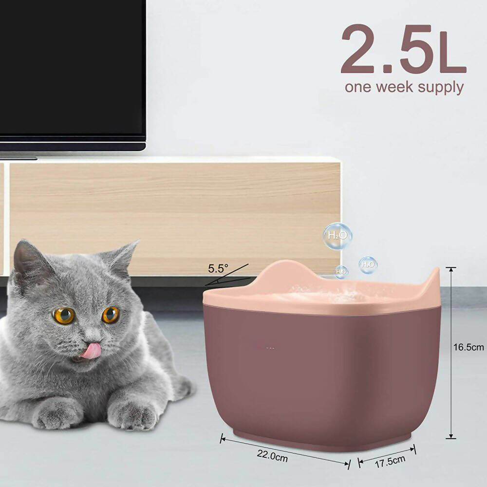 Water fountain with USB cable and filter for cats and pets 2.5L 