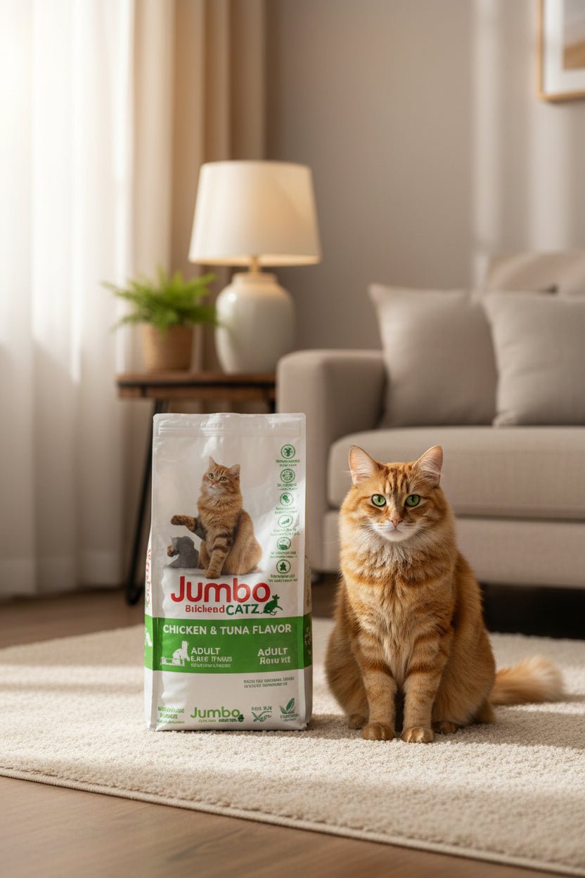 طعام قطط  بنكهة الدجاج والتونة لصحة مثالية - Jumbo