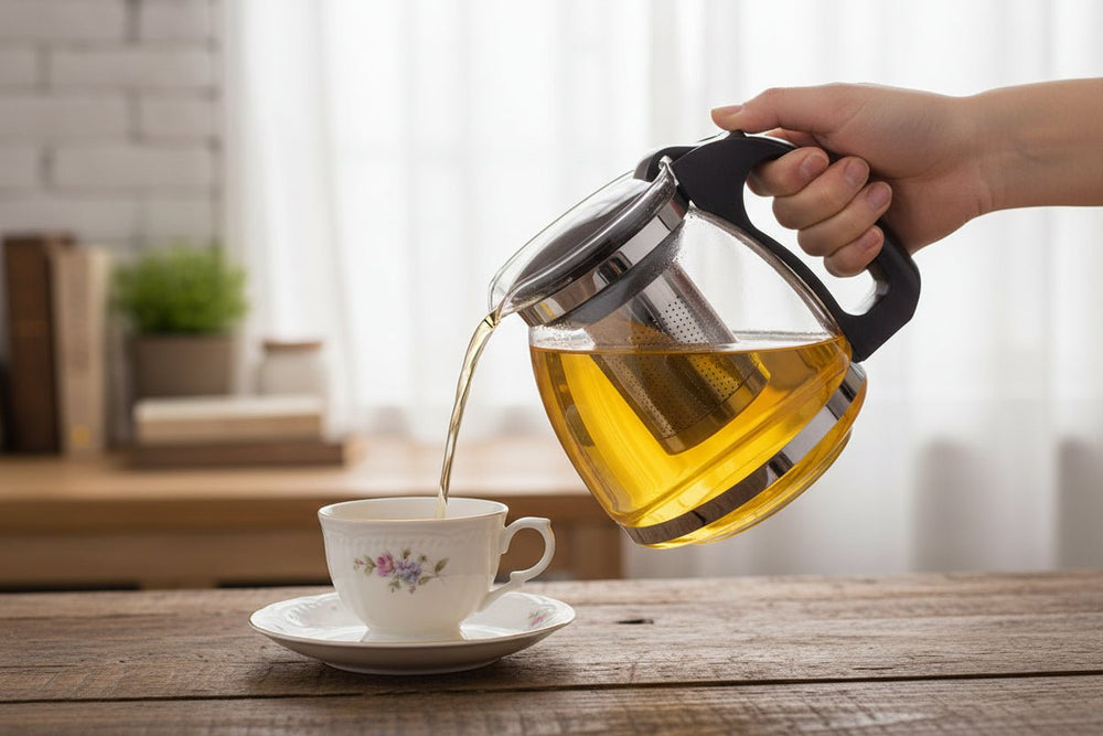 إبريق شاي وقهوة من زجاج البوروسيليكات  – 1.5 لتر
