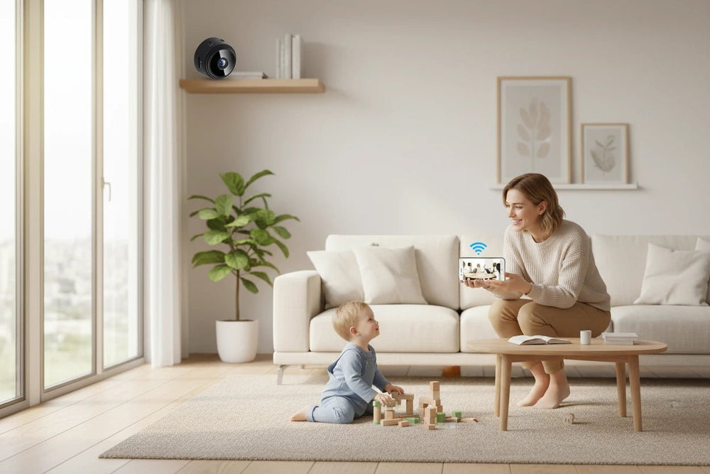 كاميرا مراقبة صغيرة لاسلكية A9 بتقنية WiFi لمراقبة المنزل والأطفال والحيوانات الأليفة - آنية المنزل الراقي