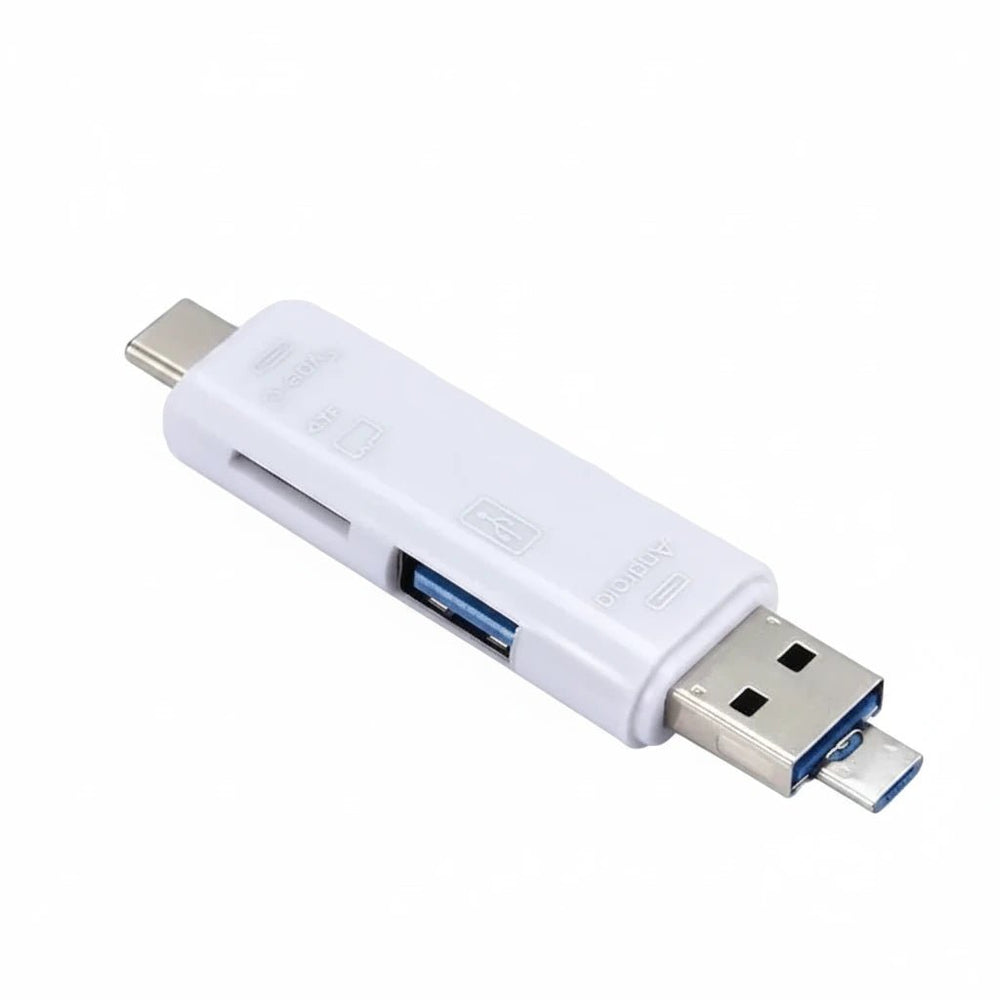 قارئ بطاقات ذاكرة OTG متعدد الوظائف 6 في 1 USB 3.0 وType-C للهواتف والكمبيوتر - آنية المنزل الراقي