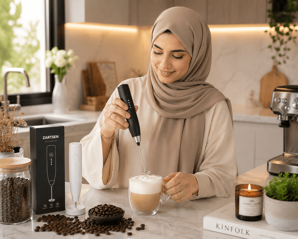 خلاط الحليب الكهربائي اللاسلكي USB Type Cبرغوة إحترافية للمشروبات - آنية المنزل الراقي