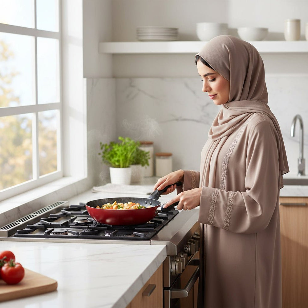 مقلاة ووك ألومنيوم غير لاصقة 28 سم