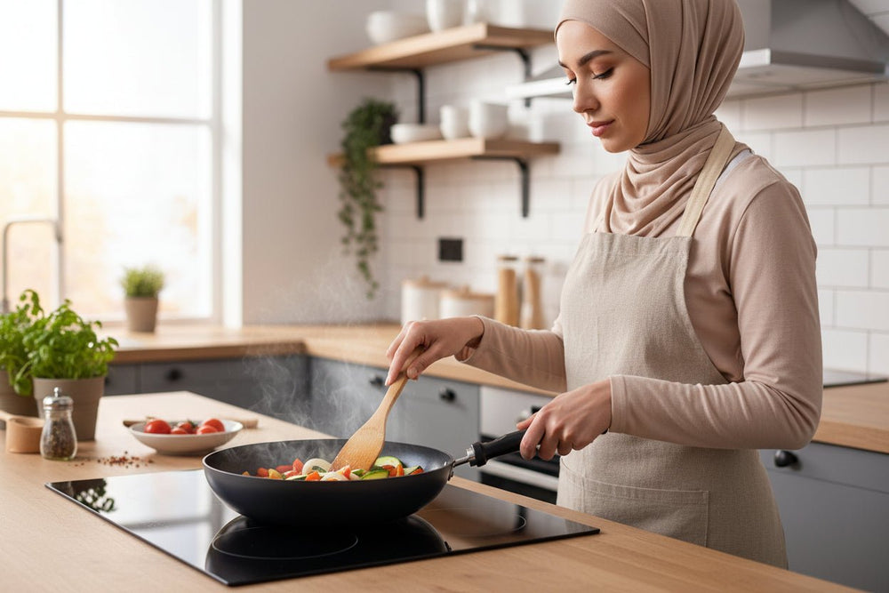 مقلاة متينة غير لاصقة – مقاس 30 سم باللون الأسود