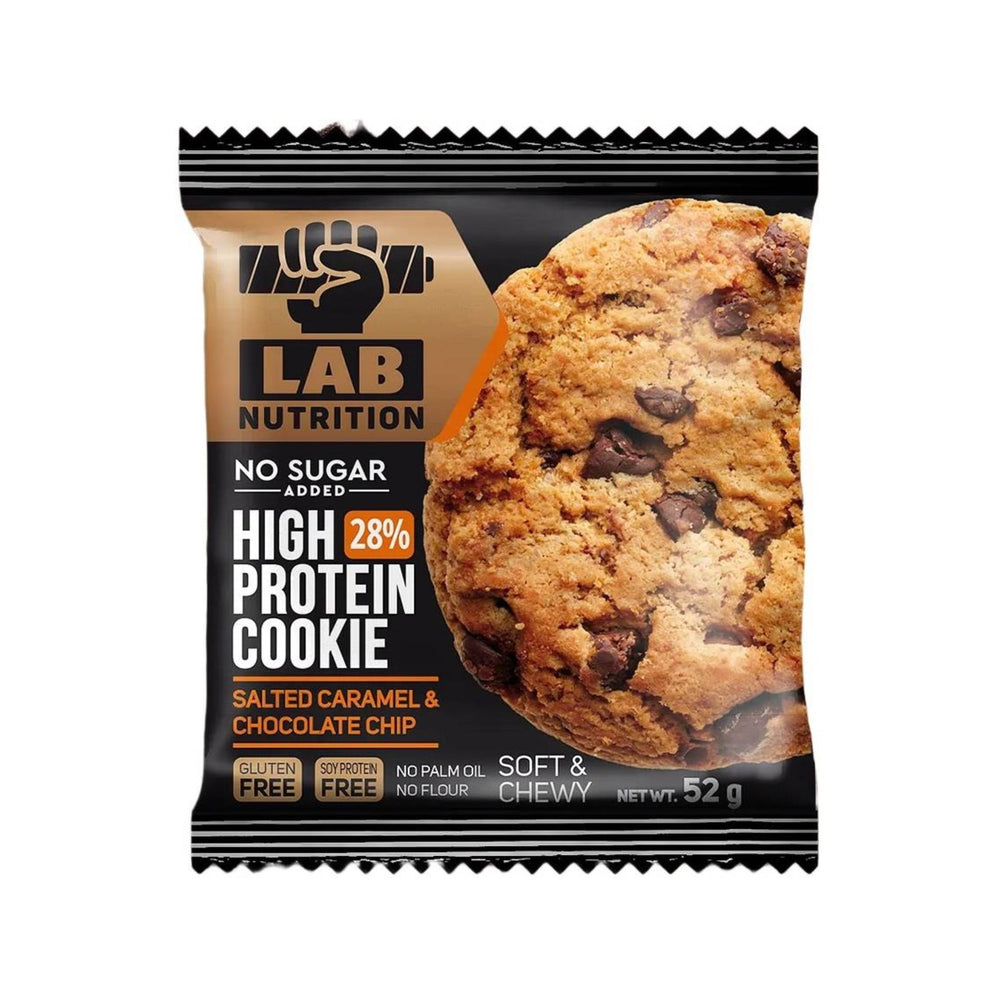كوكيز بروتين عالي بنكهة الكراميل المملح وقطع الشوكولاتة بدون سكر 52 غرام Lab Nutrition - آنية المنزل الراقي