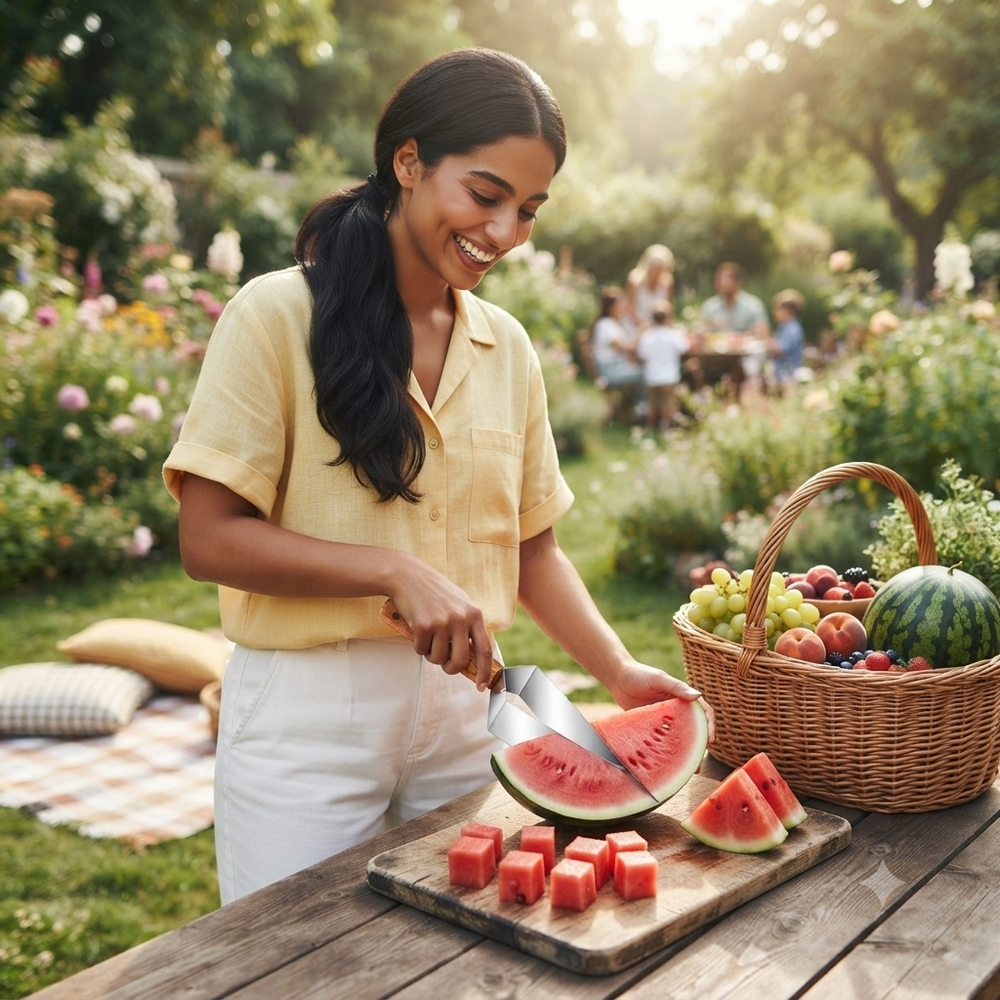 قطاعة البطيخ والفواكه المصنوعة من الستانلس ستيل للتقطيع السريع - آنية المنزل الراقي
