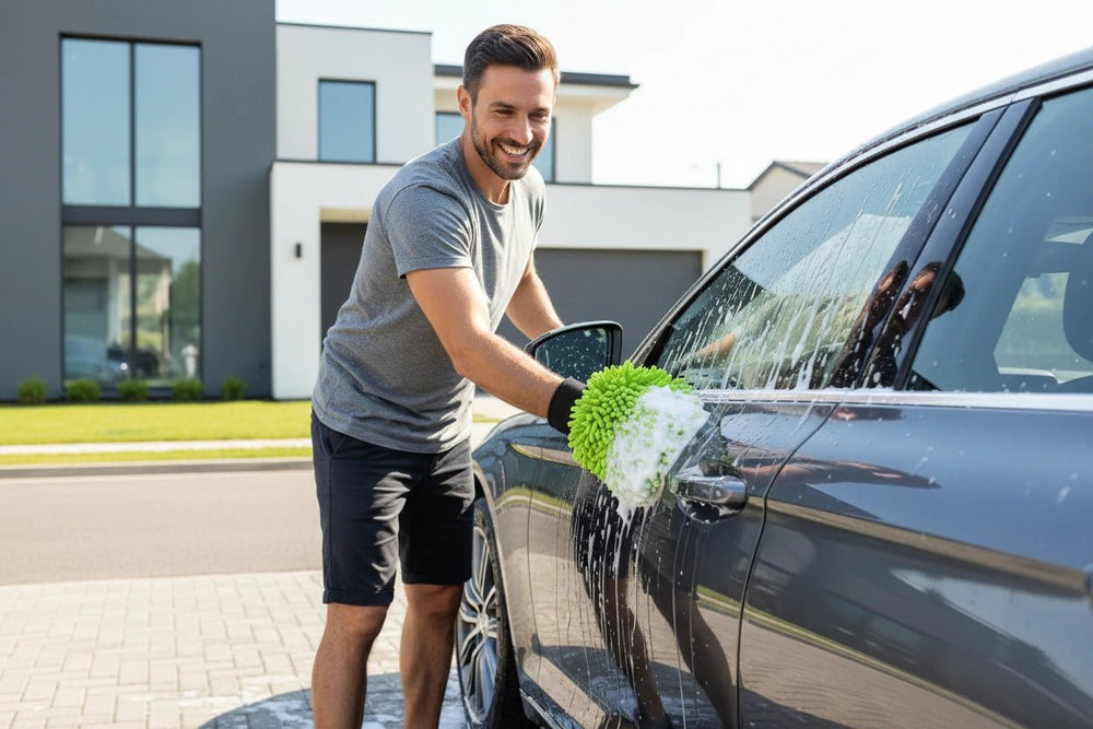 قطعتين قفاز لتنظيف السيارات الاحترافي من الألياف الدقيقة - آنية المنزل الراقي