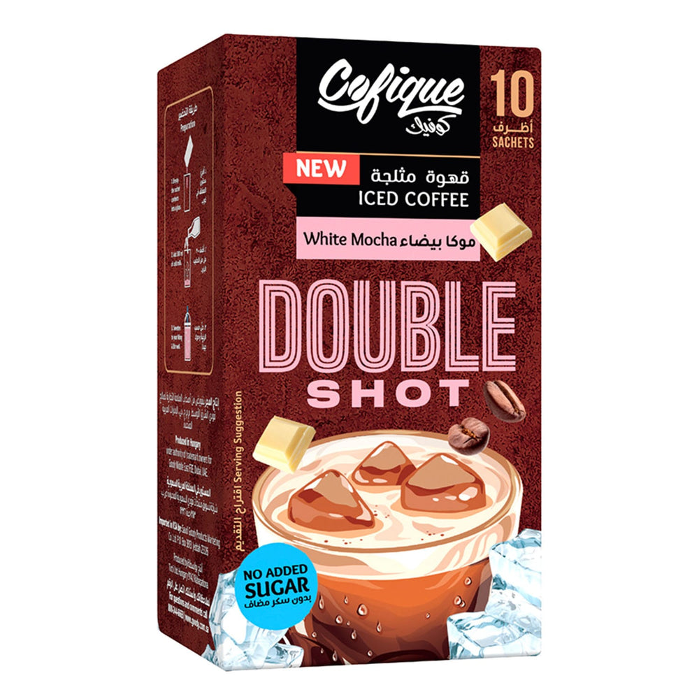 Cofique No Added Sugar Double Shot White Mocha Iced Coffee 10 x 6.5 g