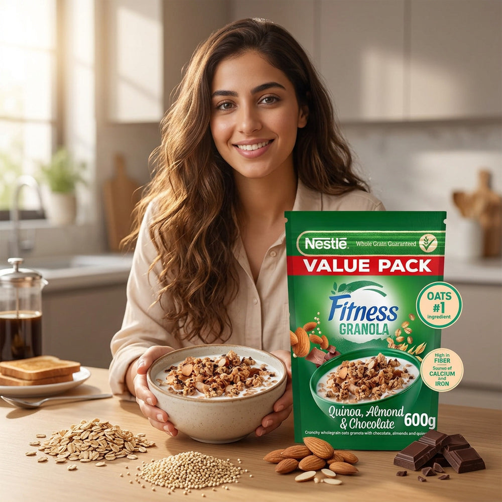 Nestle Fitness  Granola with Quinoa Almonds & Chocolate Breakfast Cereal 600 g