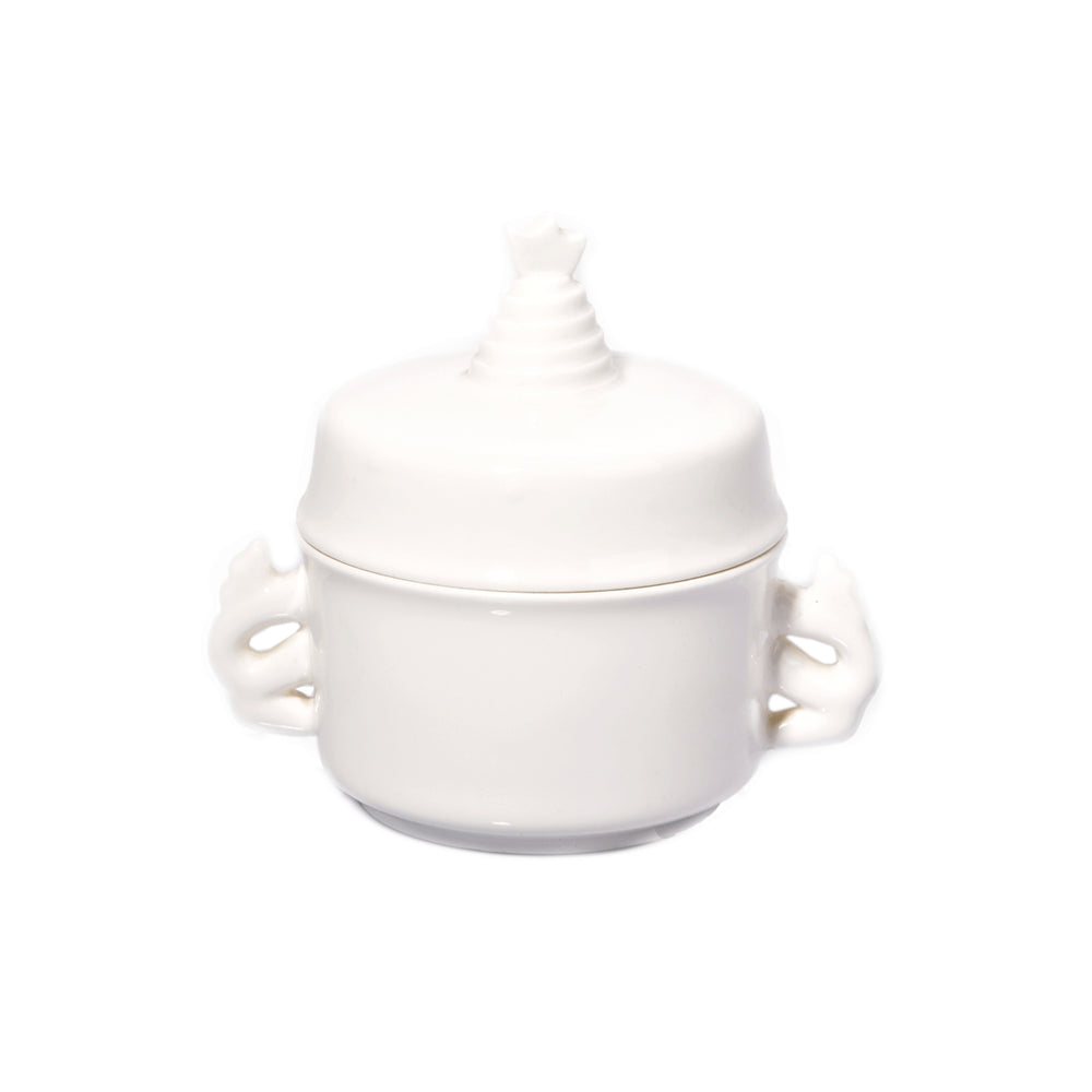 500ml Ceramic Multi-Purpose Bowl with Lid, White 
