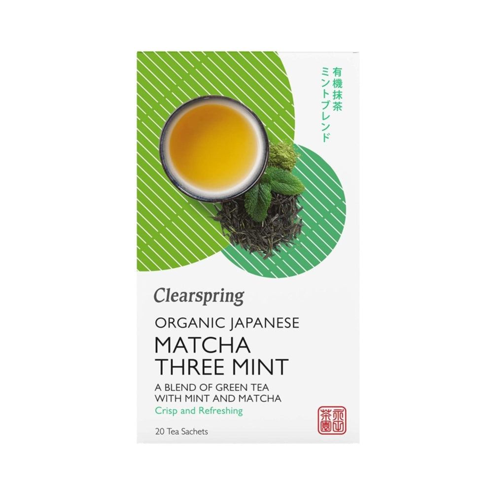 شاي ماتشا بالنعناع الثلاثيالياباني العضوي 36 جم  20 كيس شاي Clearspring