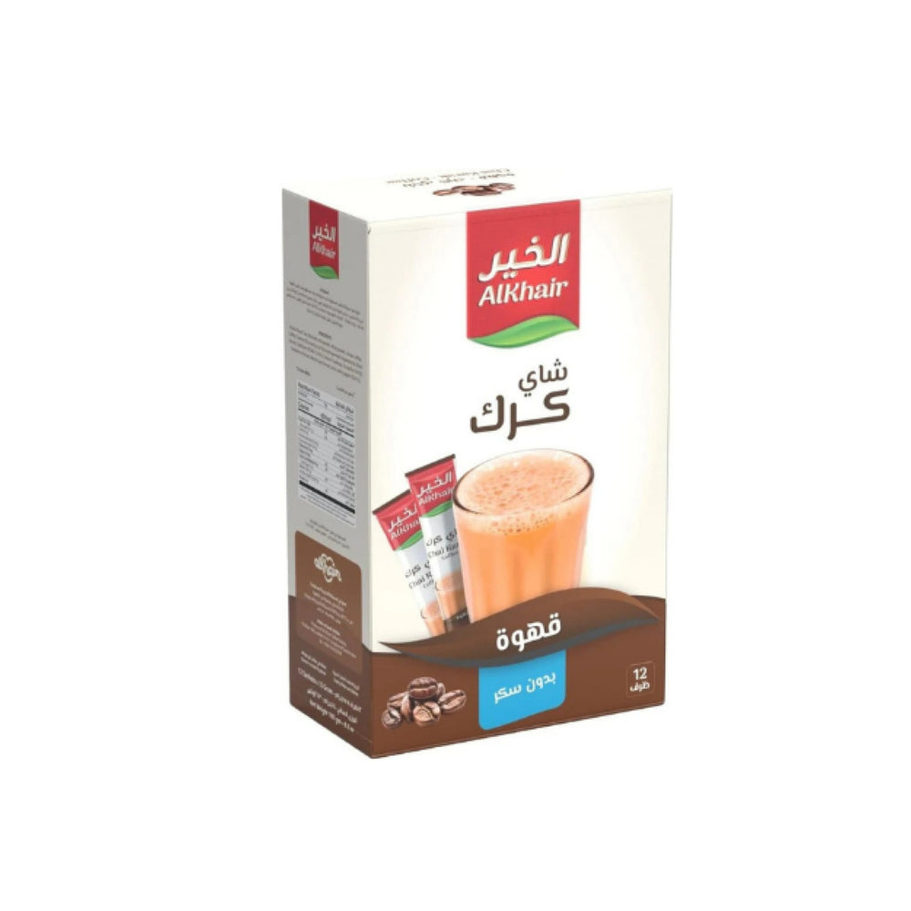 شاي كرك الخير بالقهوة بدون سكر 12 ظرف 180 جم