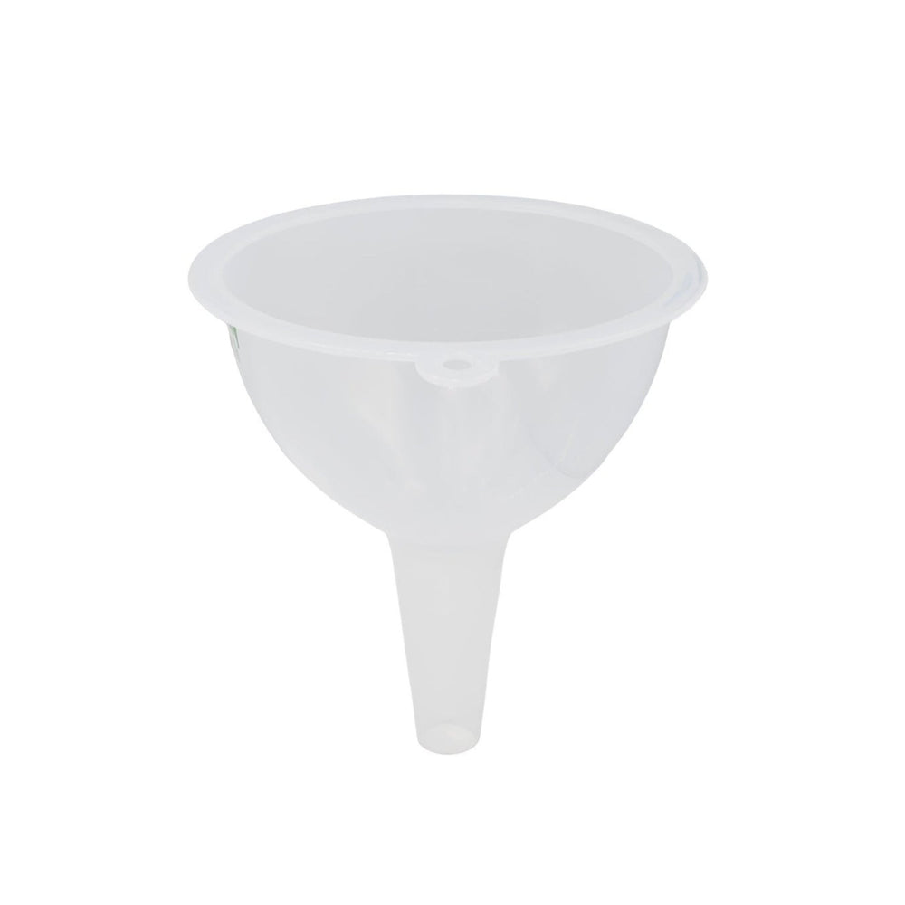 Transparent plastic funnel for pouring liquids