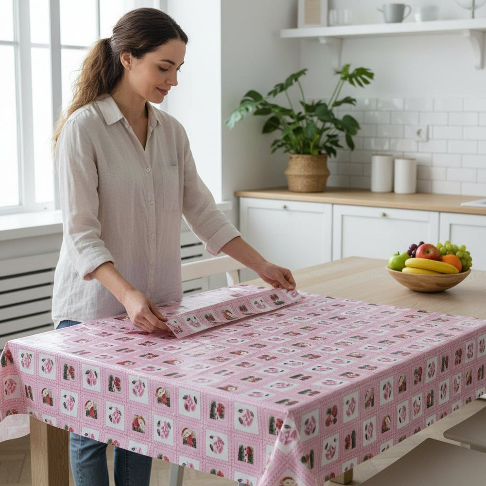 Plastic tablecloth 137cm wide x 1m long