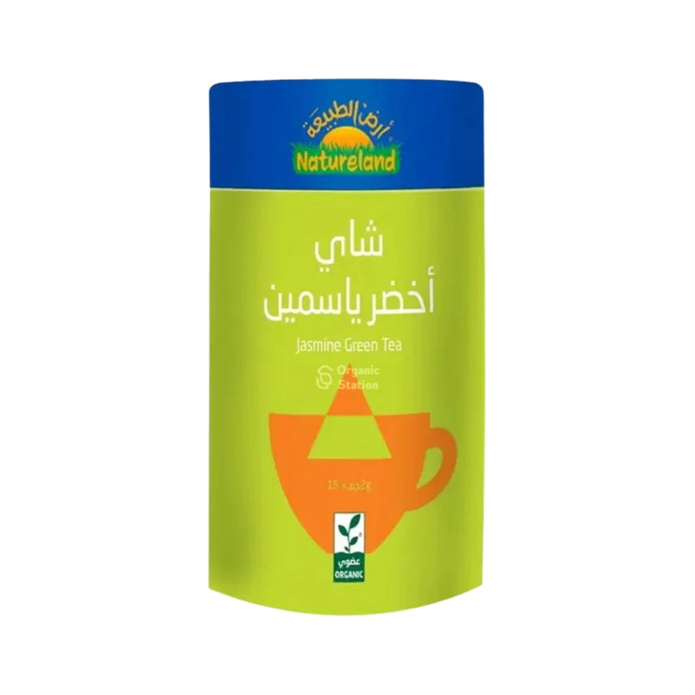 شاي أخضر ياسمين عضوي 30 جرام 15 كيس × 2 جم من أرض الطبيعة