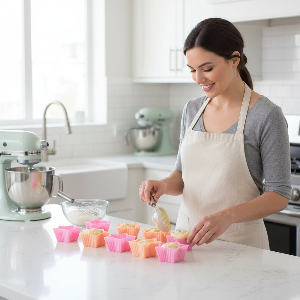 6-piece silicone cupcake molds 