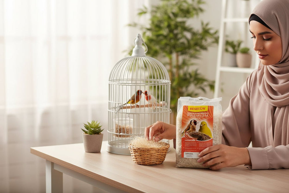 خليط مواد تعشيش طبيعي للطيور 500 جم Benelux Premium Mix