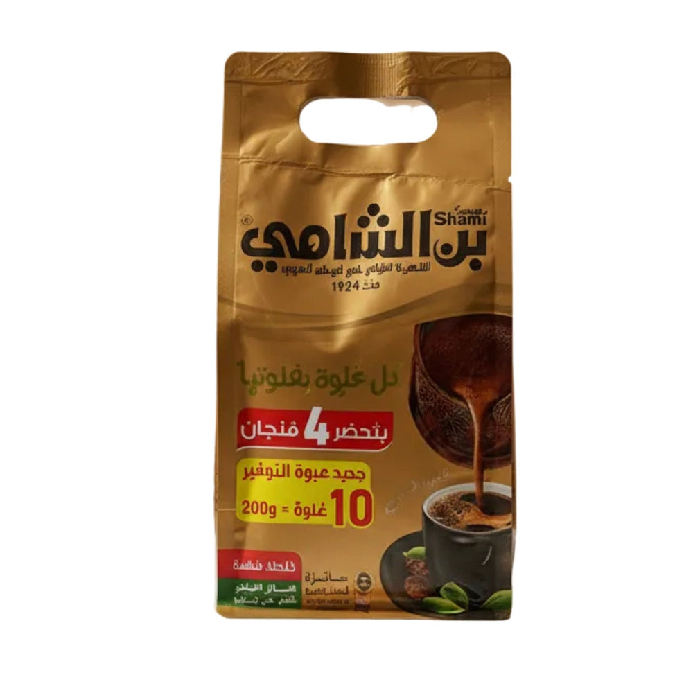 بن الشامي قهوة عربية شامية فاخرة بالهال الأخضر 200 غرام