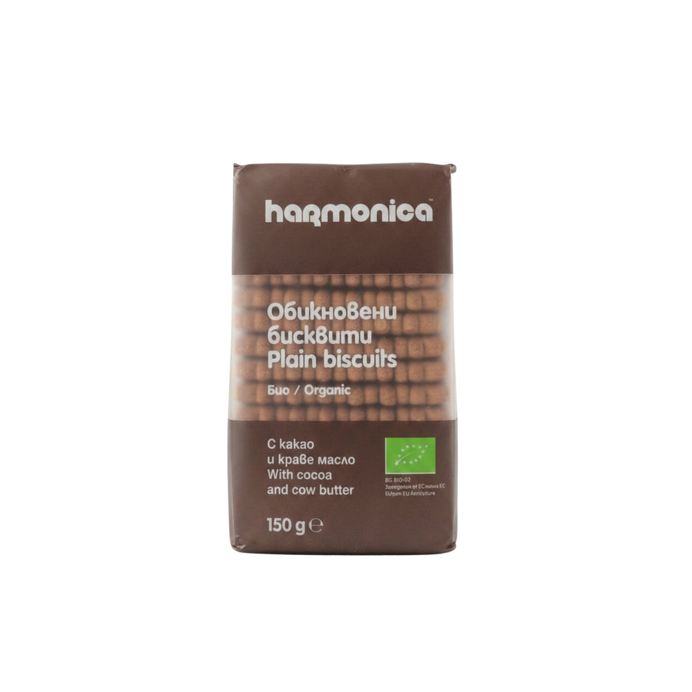 بسكويت عضوي سادة بالكاكاو وزبدة البقر 150 جم Harmonica