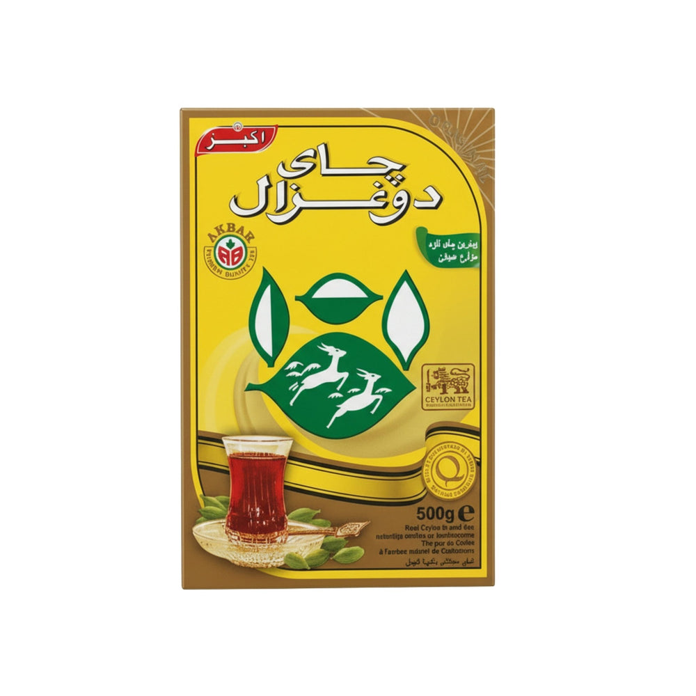 شاي دو غزال بالهيل 500 جم شاي سيلاني أسود فاخر