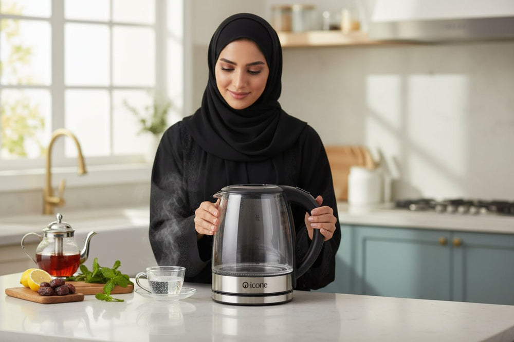 غلاية مياه كهربائية زجاجية أيكون 1.8 لتر