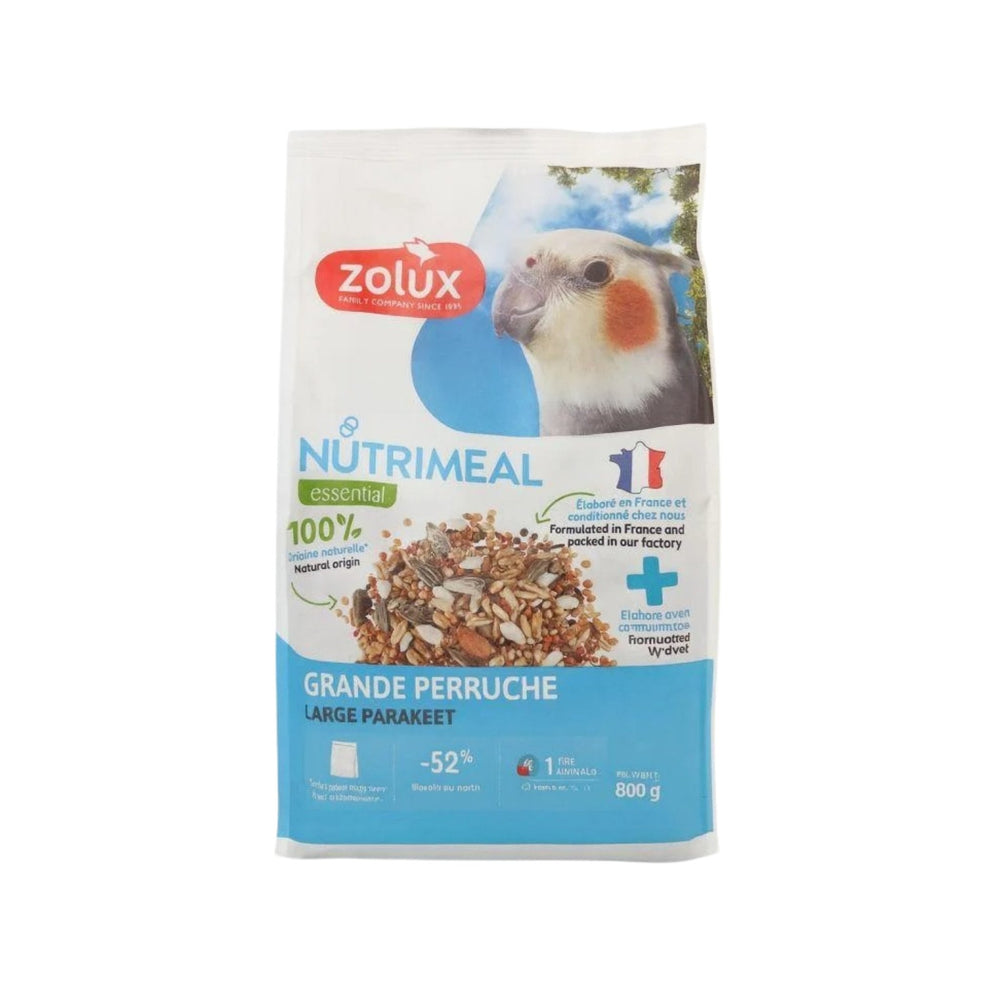 غذاء الباراكيت الكبيرة المتكامل 800جرام Zolux Nutrimeal Essential