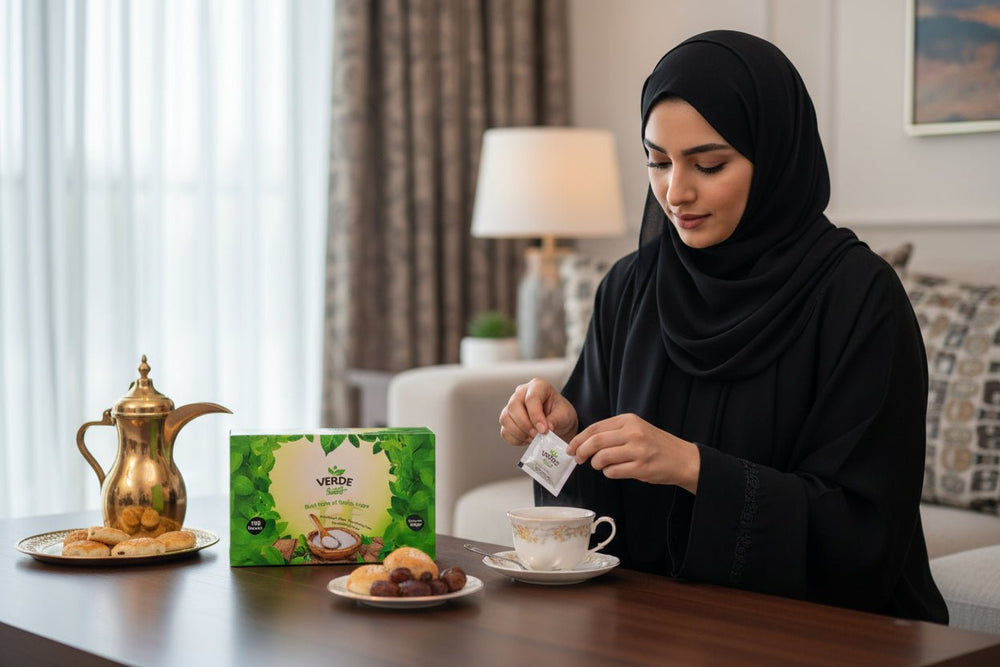 محلي ستيفيا من فيردي الخيار الصحي لتحلية المشروبات 100 كيس × 150 جم