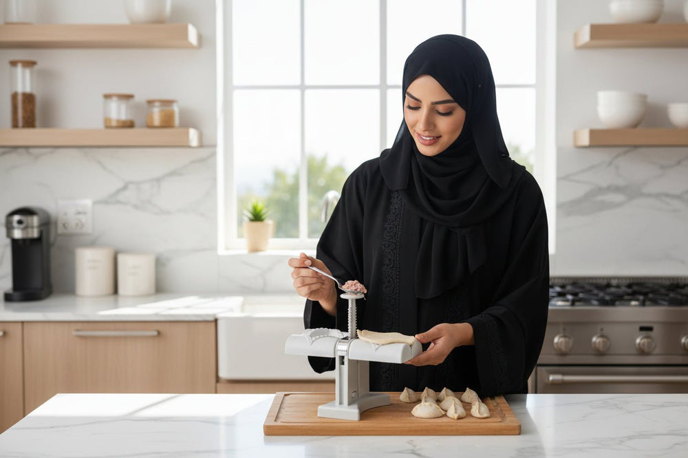 أداة صنع السمبوسة والزلابية الأوتوماتيكية مزدوجة الرأس