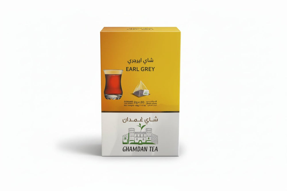 شاي إيرل غراي من بيراميدز مع شاي غمدان  20 كيس